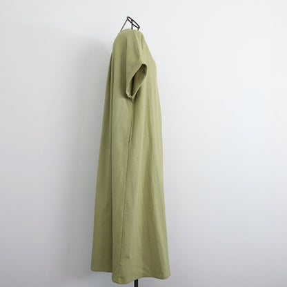 [Length adjustable] Cotton key neck dress, pistachio 0583PT 